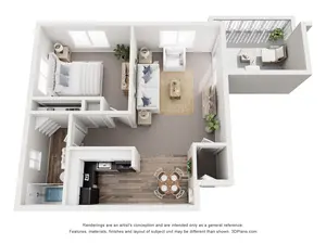 1 Bedroom, 1 Bath - Balcony