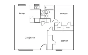 2 Bedroom / 1 Bath