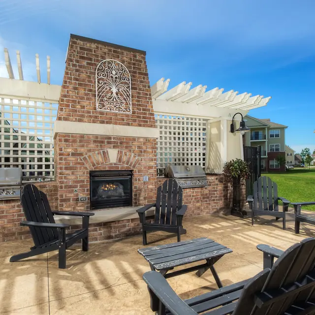 Central Park Apartments - Grass, Fireplace, Backyard