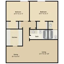2 Bedroom 2 Bathroom