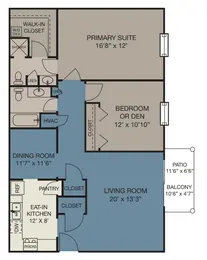 2 Bed/2Ba Up