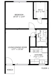 1 bed 1 bath
