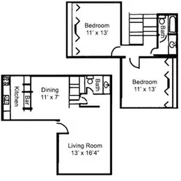 2 Bedroom 1.5 Bath Townhome