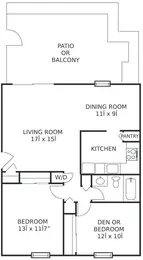 2Bed/1Ba-Up (F)
