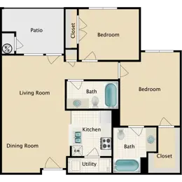 2 Bed 2 Bath