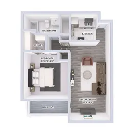 1 Bedroom 1 Bathroom