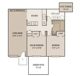 2 Bed/1 Ba-Apts