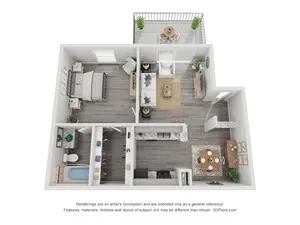1x1A Renovated 545 sq ft