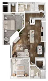 2 bedroom; 2 bathroom