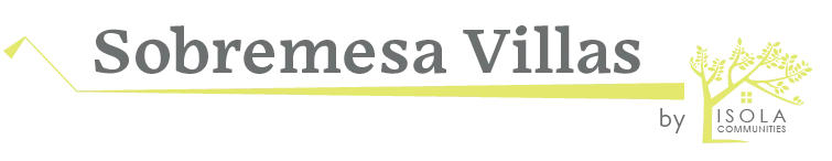 Logo for Sobremesa Villas by Isola Communities featuring stylized tree and text