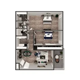 2 Bedroom 1.5 Bath