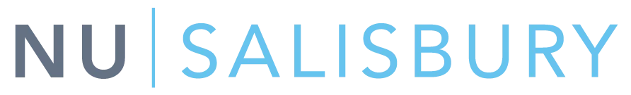 Logo of NU Salisbury featuring stylized text with color gradients.