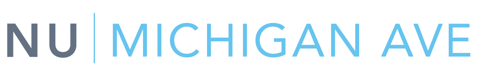 Logo displaying the text 'NU | MICHIGAN AVE' with a modern design.