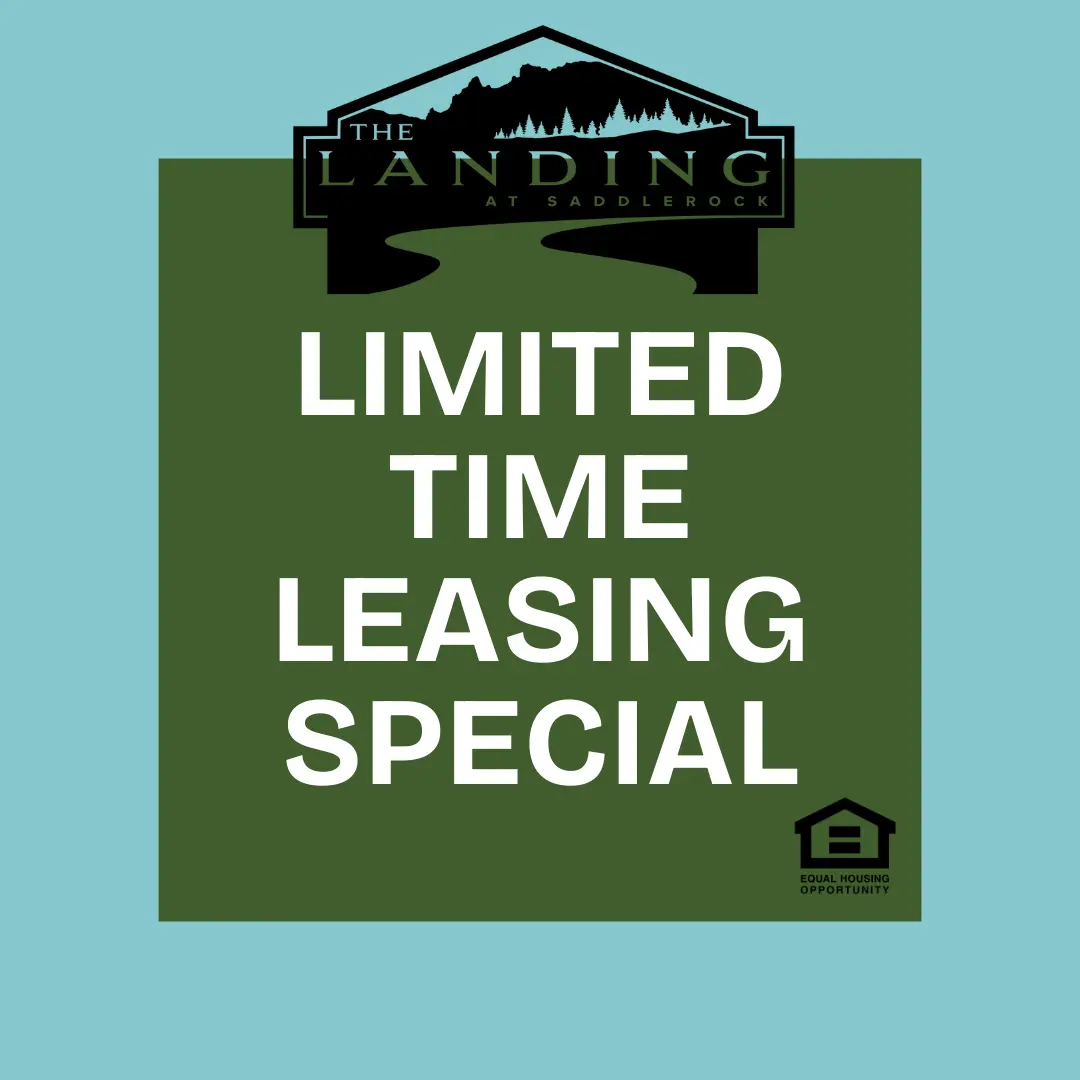 Sign announcing a limited time leasing special for The Landing at Saddlerock.