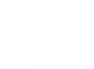 Logo for JBA Management featuring a house icon and bold text.