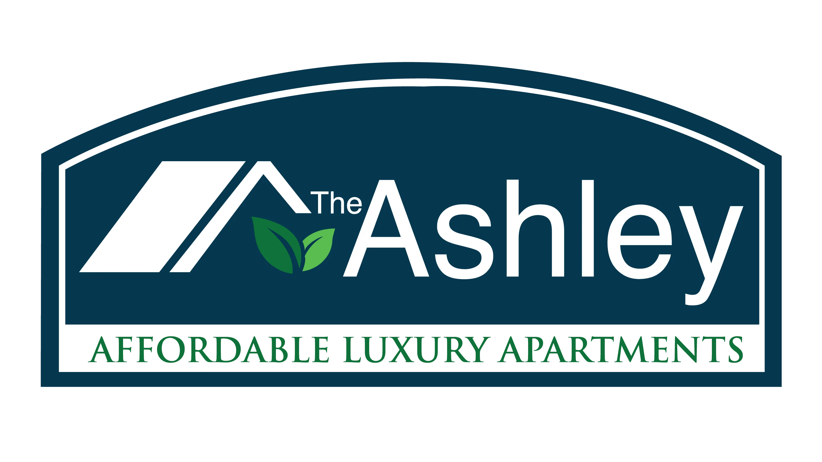 The Ashley Apartments Logo Logo for The Ashley, featuring a house graphic and text indicating 'Affordable Luxury Apartments'.