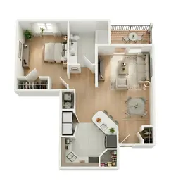 1 Bedroom,  1 Bathroom
