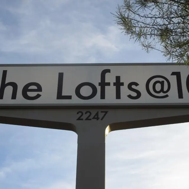Residential Signage of The Lofts@10 Sign of a residential building called The Lofts@10 with the address 2247.