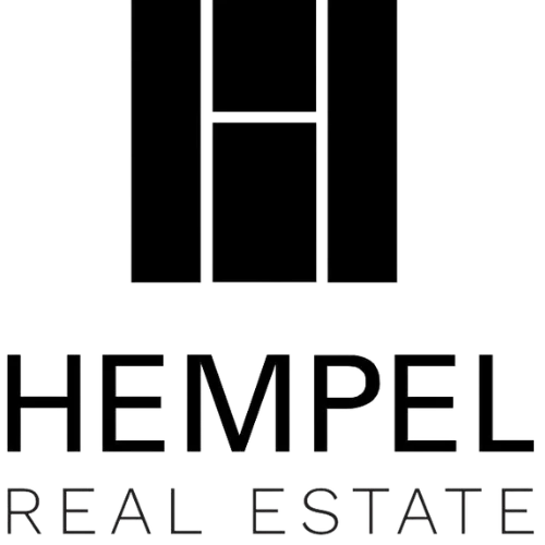 Logo for Hempel Real Estate featuring a stylized design with the name 'HEMPEL' above 'REAL ESTATE'.