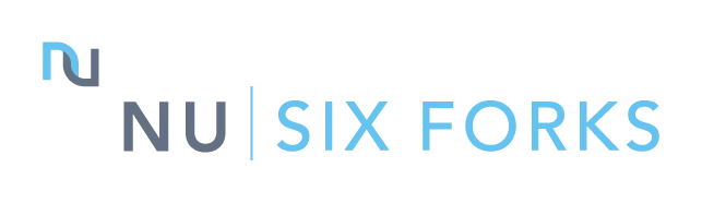 NU Six Forks Logo Logo for NU Six Forks featuring stylized text and an abstract icon.