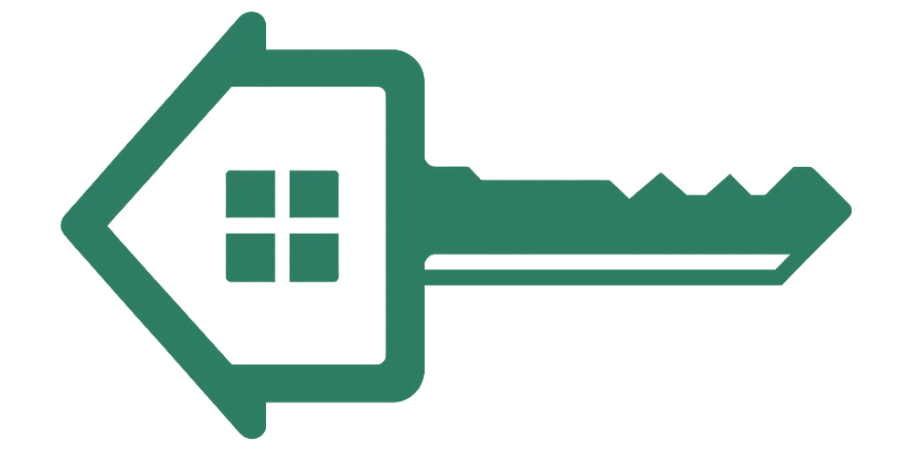 Key Icon with Left Arrow An icon of a key with an arrow pointing left, symbolizing navigation or a shortcut to a home screen.