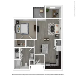 1 bedroom; 1 bathroom