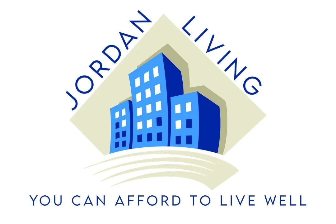 Logo of Jordan Living featuring stylized buildings and the tagline 'You can afford to live well.'