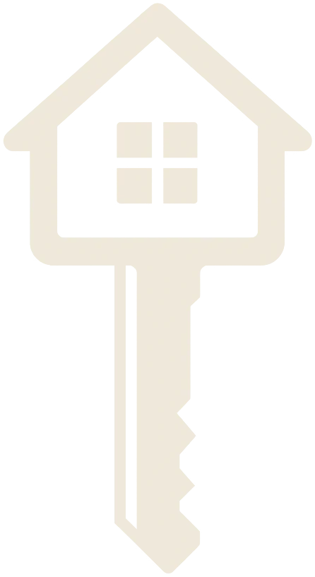 House Key Icon An illustration of a house-shaped key with a window design on the top.
