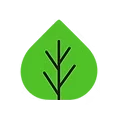 A green leaf icon with a stylized tree branch inside.