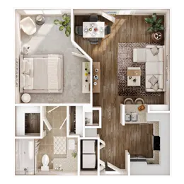 1 bedroom; 1 bathroom