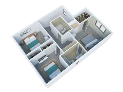 Floor-plan diagram at San Mateo Townhomes.