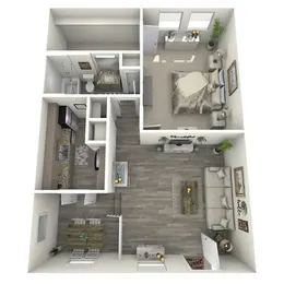 1 Bedroom, 1 Bathroom, 663 SQFT
