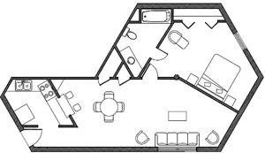 1C: 1 Bed / 1 Bath 735 SqFt