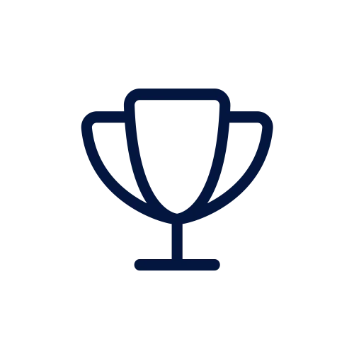 Trophy Icon Simple black trophy icon with a curved base and two handles.