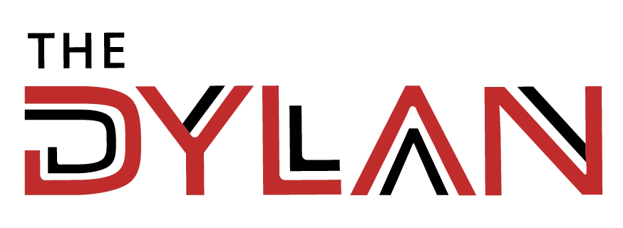 Logo of The Dylan, featuring stylized text in red and black.