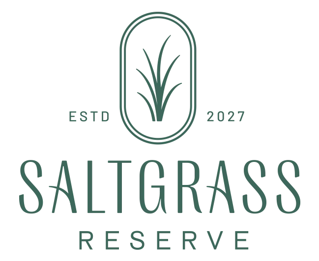 Logo for Saltgrass Reserve established in 2027 featuring a grass design.