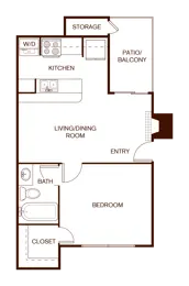 1 bedroom; 1 bathroom
