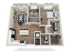A8A (1 Bed+Den / 1.5 Bath)