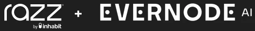 Razz + Evernode AI Partnership Razz and Evernode AI logo on a dark background