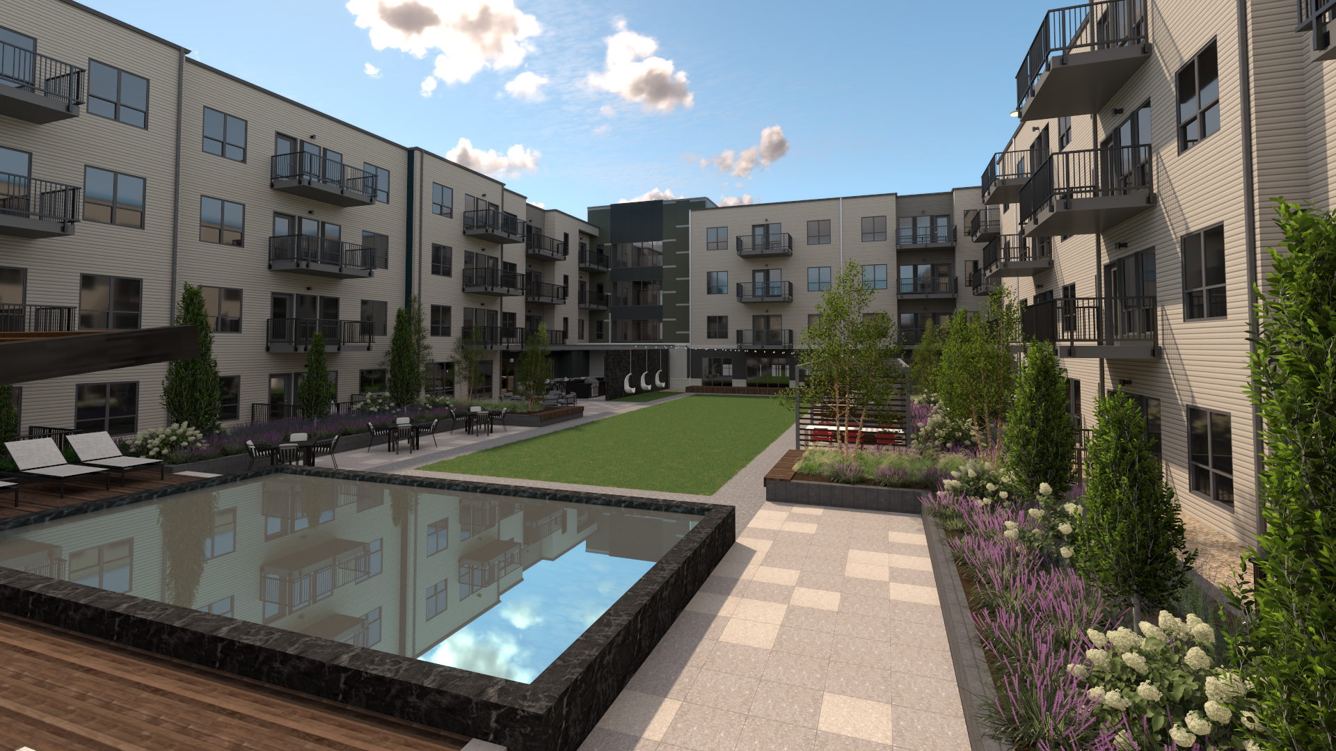 Apartment, Community, Courtyard