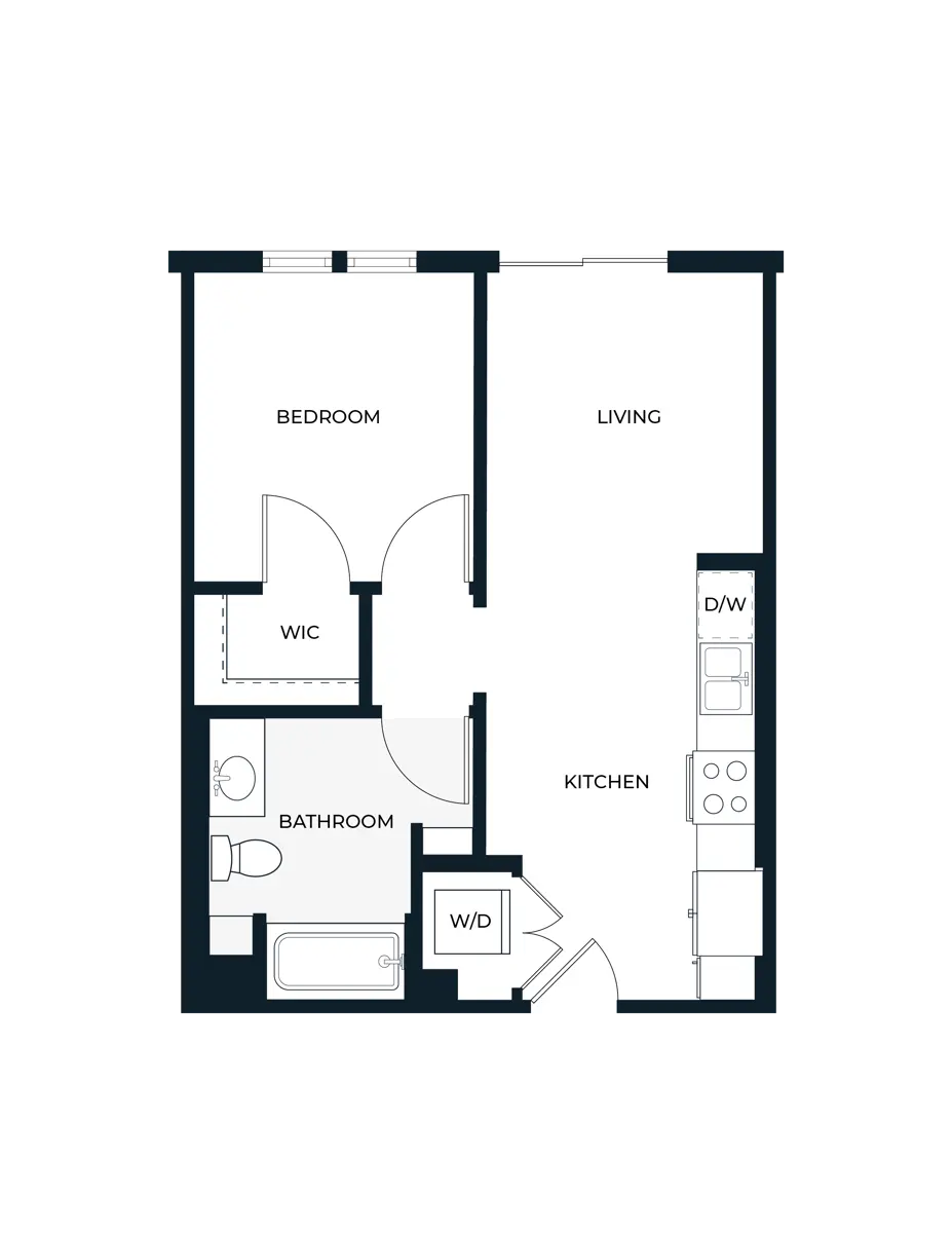 Urban One Bedroom U1 572 SF.png