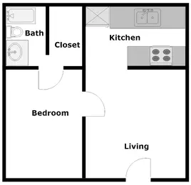 1 Bedroom/1 Bathroom