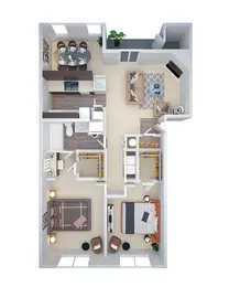 2 Bd 1 Bth 966 sf (b4)