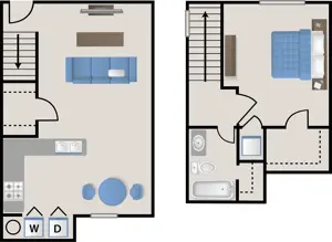 1 bdrm Townhome