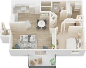 1 Bedroom, 1 Bathroom