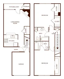 2 bedroom; 2 bedroom