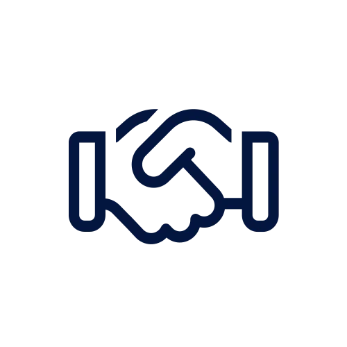 Handshake Icon A simple and modern illustration of two hands shaking in a handshake gesture.