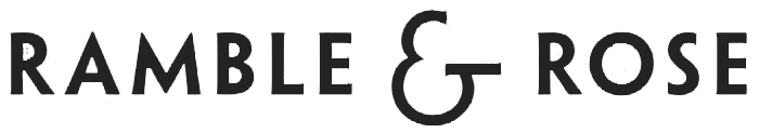 Logo of Ramble & Rose featuring the name in bold letters with an ampersand in between.