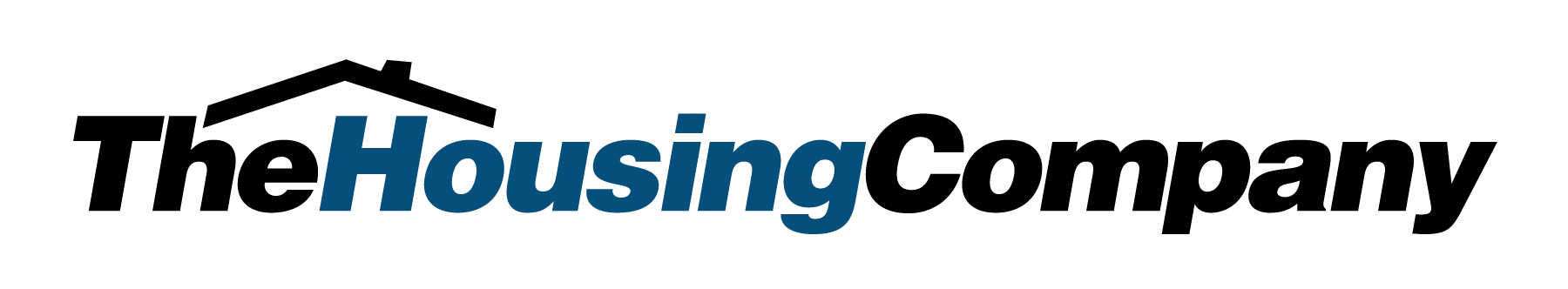 Logo of The Housing Company featuring the company name with a roof icon above it.