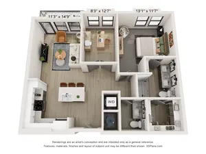 A8 (1 Bed+Den / 1.5 Bath)
